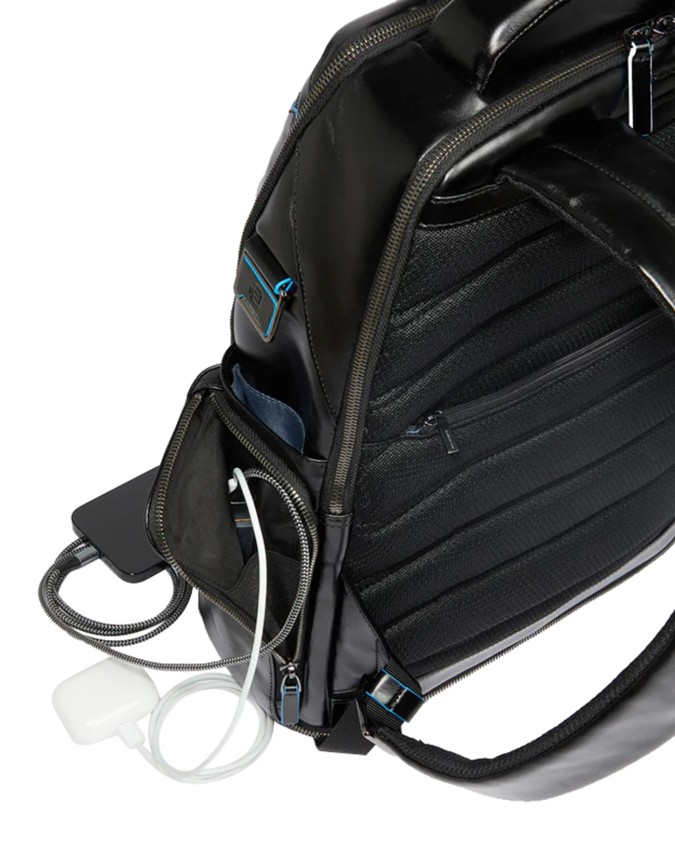  Piquadro - Zaino in pelle porta pc 15,6'' personalizzabile