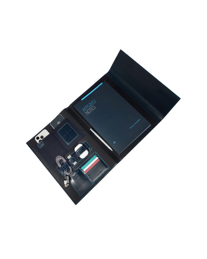  Piquadro - Portablocco in pelle con protezione RFID Blue Square