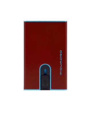  Piquadro - Porta carte di credito slim in pelle e metallo con