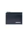Piquadro - Schlüsselanhänger aus Leder in Beutelform und Kreditkartenetui Blue Square
