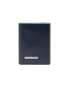 Piquadro - Vertikale Mini-Geldbörse aus Leder mit Münzfach Blue Square