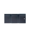 Piquadro - Vertikale Mini-Geldbörse aus Leder mit Münzfach Blue Square