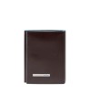 Piquadro - Mini vertical leather wallet with coin pouch, Blue Square