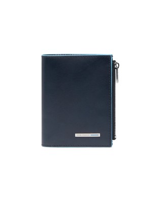 Piquadro - Blue Square Vertical Men's Leather Wallet with...