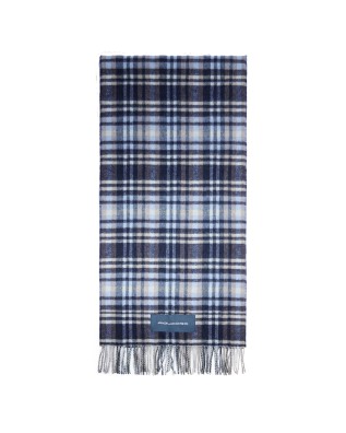  Piquadro - Sciarpa donna check con frange in tessuto