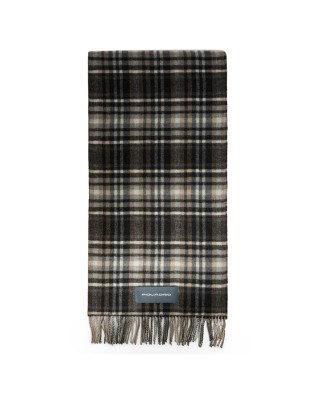  Piquadro - Sciarpa donna check con frange in tessuto