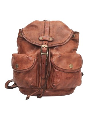  Campomaggi - Zaino medio in pelle con tasche esterne