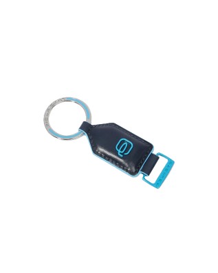  Piquadro - Portachiavi in pelle rettangolare Blue Square