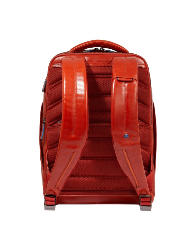  Piquadro - Zaino in pelle porta pc 15,6'' a tre scomparti Blue