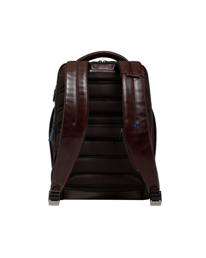  Piquadro - Zaino in pelle porta pc 15,6'' a tre scomparti Blue