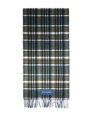  Piquadro - Sciarpa donna check con frange in tessuto