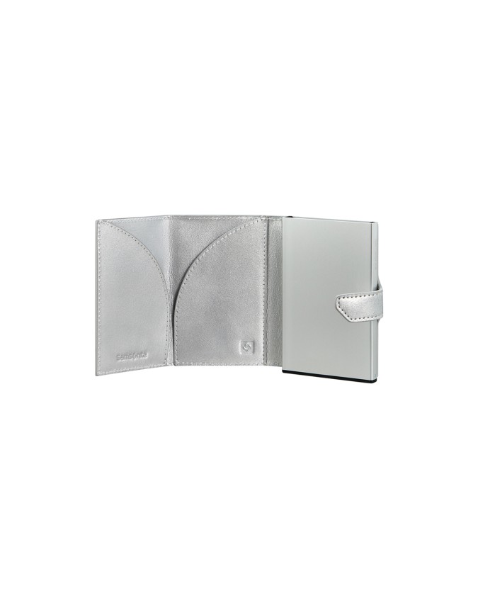  Samsonite - Porta carte di credito in pelle e metallo Alu Fit