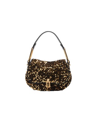  Coccinelle – Borsa a spalla in pelle con paillettes Coccinelle