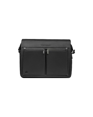 Piquadro – 13-inch fabric laptop bag with flap, model S136