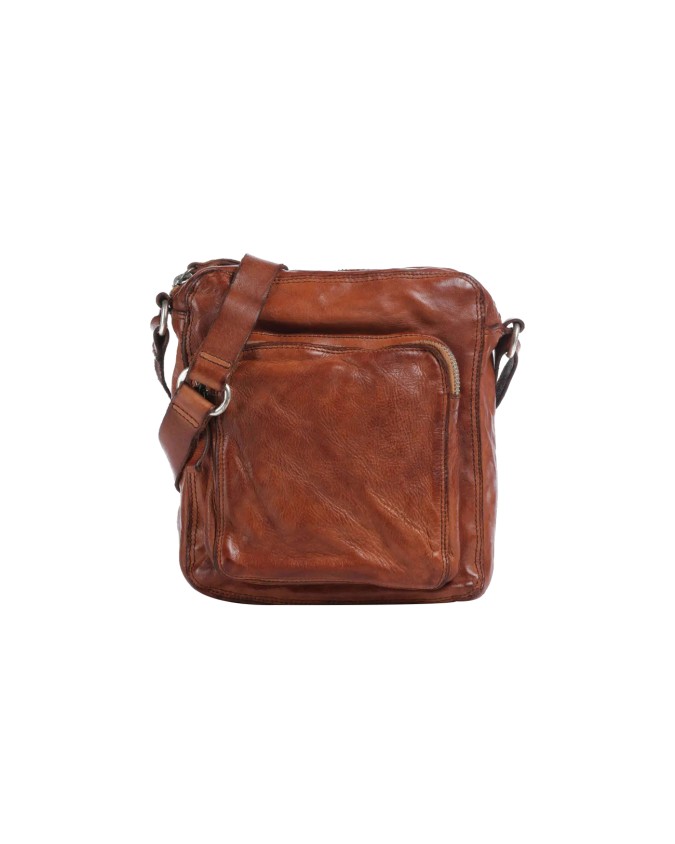  Campomaggi - Borsa a tracolla uomo con tasca con zip frontale