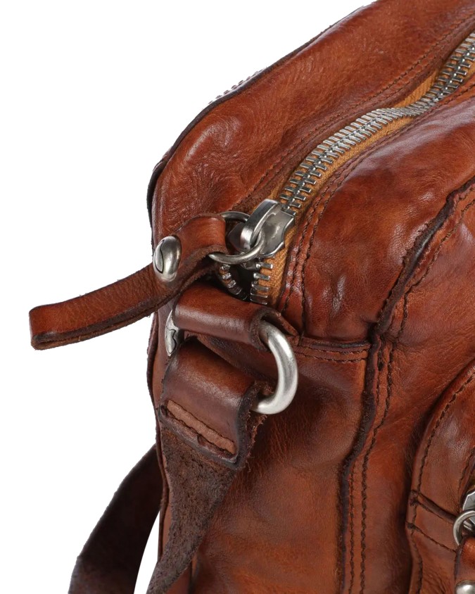  Campomaggi - Borsa a tracolla uomo con tasca con zip frontale