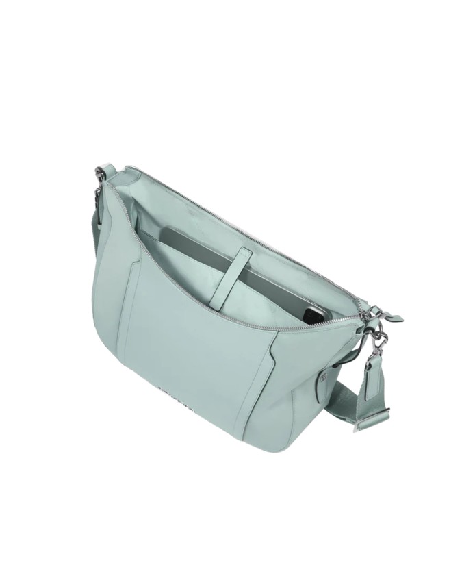 Piquadro - Damen-Umhängetasche aus Leder und recyceltem Stoff