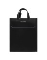 Piquadro  - Women's Leather Tote Bag for a 14" Laptop - Blue Square