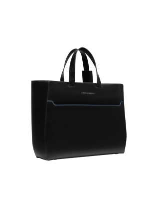  Piquadro - Shopping bag porta pc 15,6" in pelle Blue Square 2