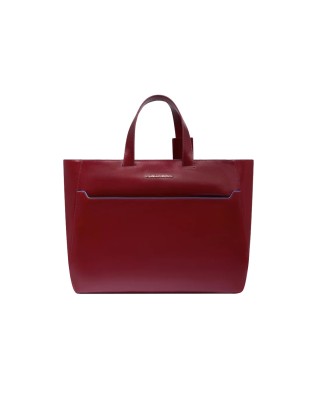  Piquadro - Shopping bag porta pc 15,6" in pelle Blue Square