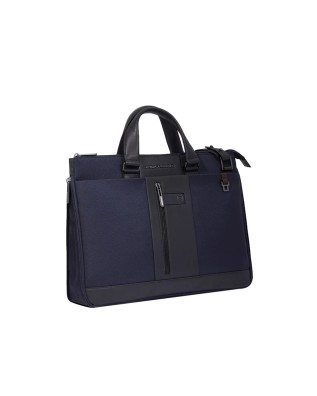  Piquadro - Cartella porta pc 15.6'' slim in pelle e tessuto 2