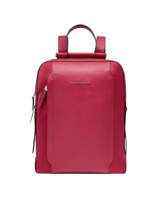  Piquadro - Zaino donna in pelle e tessuto riciclato porta pc