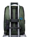 Piquadro – Erweiterbarer Laptop-Rucksack für 17,3-Zoll-Geräte aus veganem Leder und PQ-Earth-Stoff