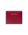 Piquadro – Blue Square Women's Mini Leather Wallet with Coin Pocket