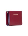 Piquadro – Mini-Damenbrieftasche aus Leder mit Münzfach Blue Square
