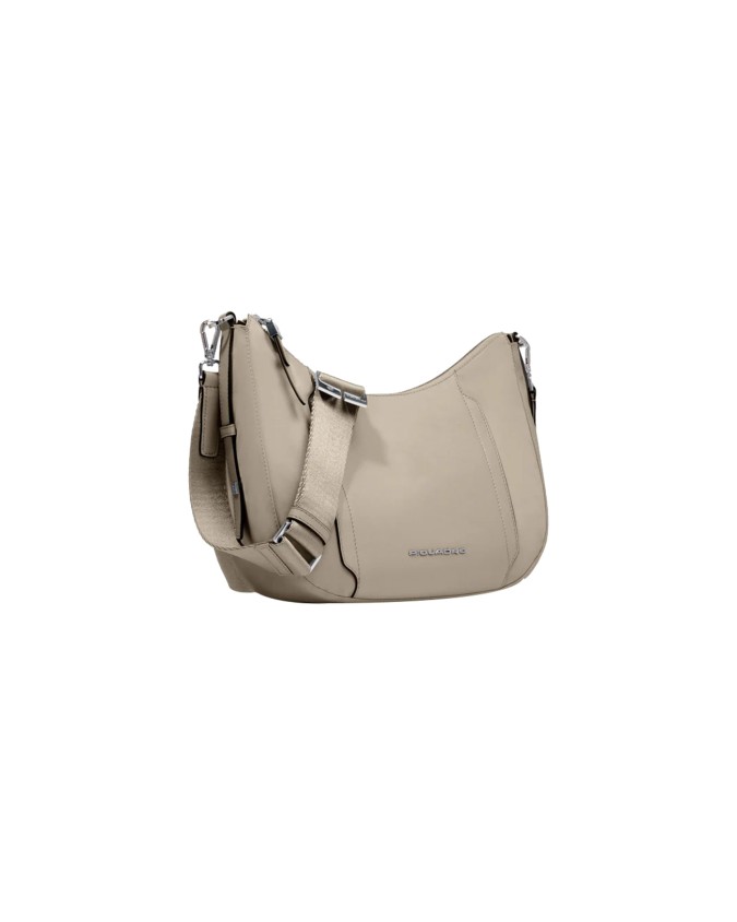  Piquadro - Borsa tracolla donna in pelle e tessuto riciclato