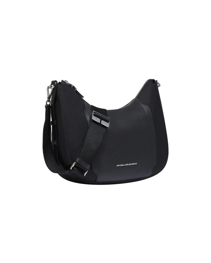  Piquadro - Borsa tracolla donna in pelle e tessuto riciclato