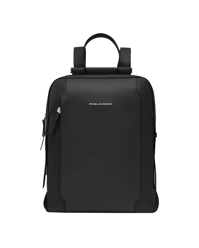  Piquadro - Zaino donna in pelle e tessuto riciclato porta pc