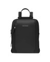  Piquadro - Zaino donna in pelle e tessuto riciclato porta pc