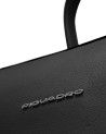  Piquadro - Zaino donna in pelle e tessuto riciclato porta pc