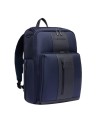 Piquadro - Brief 15.6" Laptop Travel Backpack in Leather and Fabric