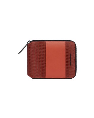  Piquadro – Portafogli uomo in pelle vegana e tessuto con zip