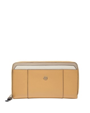 Piquadro - Portafoglio donna 4 soffietti con zip in pelle...
