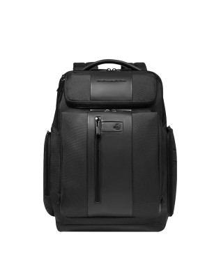  Piquadro - Zaino in pelle e tessuto porta pc 15.6'' Brief