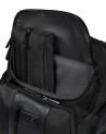 Piquadro - Leather and fabric backpack with a compartment for a 15.6-inch laptop, "Brief" model