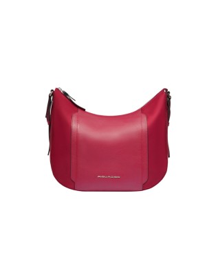  Piquadro - Borsa tracolla donna in pelle e tessuto riciclato