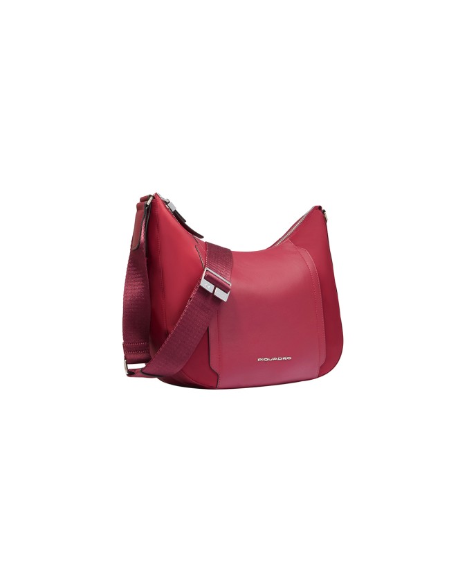 Piquadro - Borsa tracolla donna in pelle e tessuto riciclato