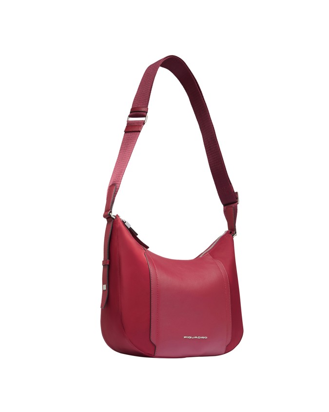  Piquadro - Borsa tracolla donna in pelle e tessuto riciclato
