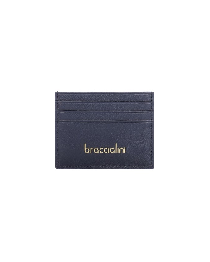 Braccialini - Porta carte di credito in pelle con logo Basic