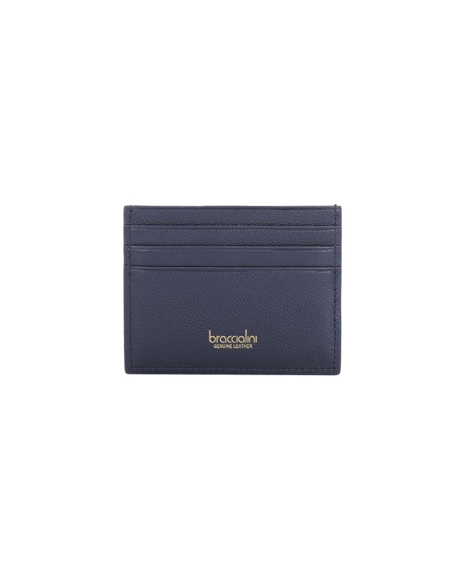 Braccialini - Porta carte di credito in pelle con logo Basic