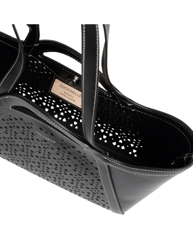 Coccinelle - Borsa a mano e a spalla in pelle traforata Amalia