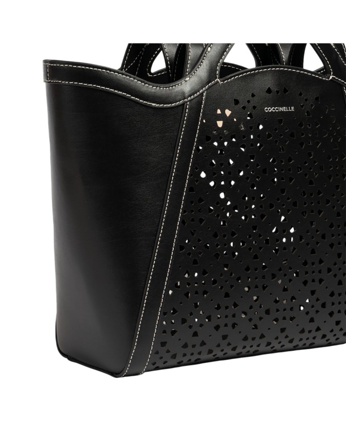 Coccinelle - Borsa a mano e a spalla in pelle traforata Amalia