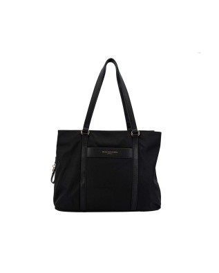 Nannini - Borsa a spalla shopping con doppio manico in nylon e pelle Liberty