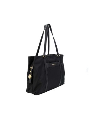 Nannini - Borsa a spalla shopping con doppio manico in nylon e pelle Liberty 2