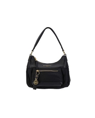Nannini - Borsa a spalla con manico singolo e tasca frontale in nylon Liberty