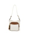 Nannini – Borsa grande a tracolla con tasca frontale in nylon e pelle Liberty